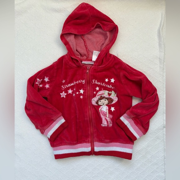 Vintage Strawberry Shortcake Velour Tracksuit Set SS Active Toddler 3T - Picture 11 of 14